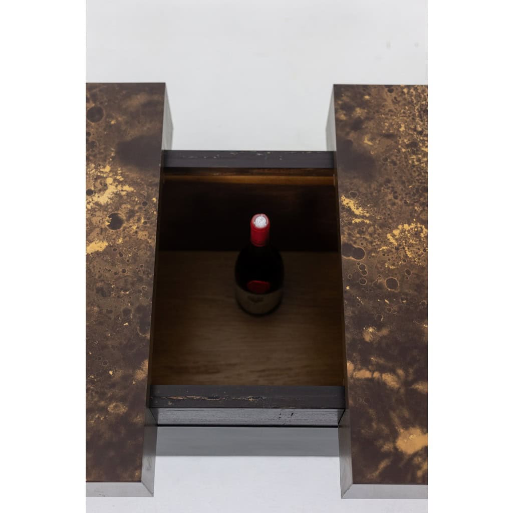 Coffee table forming a bar with sliding top. 1970s. LS6284459A 11