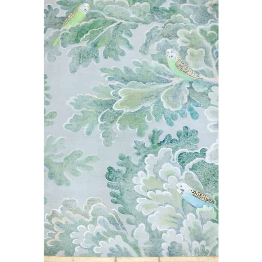 Toile peinte représentant des perruches. Travail contemporain. LS6271A675M 7