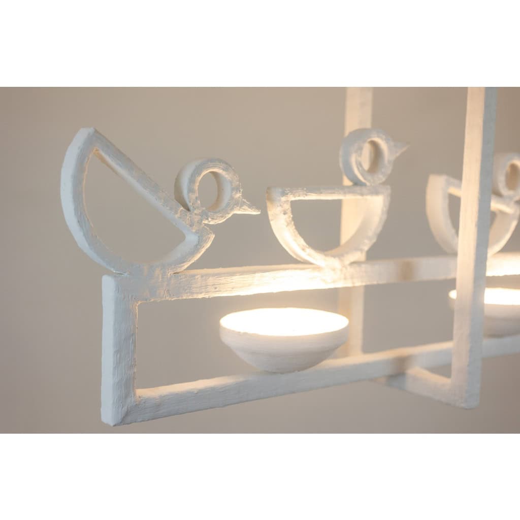 Lustre en plâtre de forme rectangulaire à décor d’oiseaux.LS62652409P 5