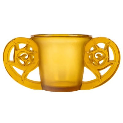 René Lalique -1926 Vase « Pierrefonds » teinté jaune ambre