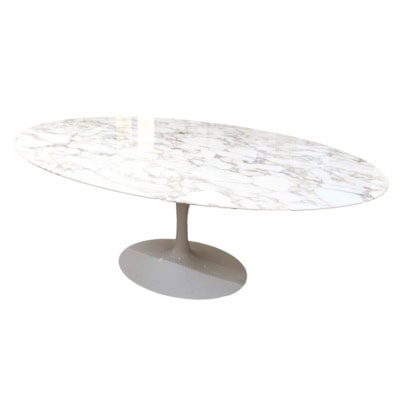 Eero SAARINEN (1910-1961) – Edition KNOLL ,table ovale marbre CALACATTA ORO VERDE 1978