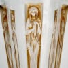 1912 René Lalique – Vase Gobelets Six Figurines Verre Blanc Patiné Sépia 11