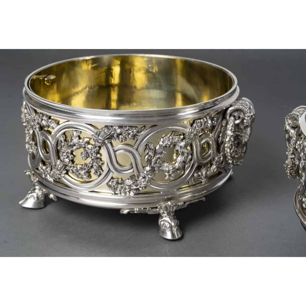 FROMENT-MEURICE Important Centre de Table argent massif en trois parties. XIXe 8