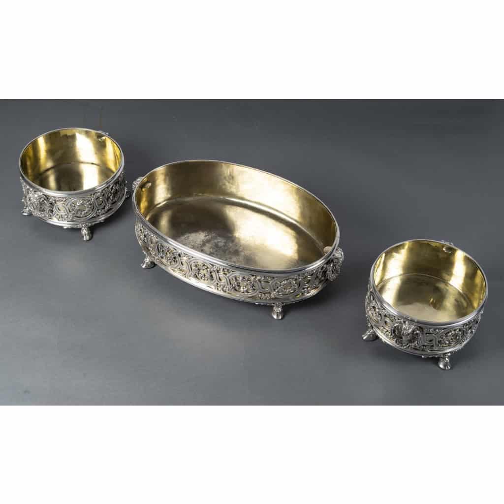 FROMENT-MEURICE Important Centre de Table argent massif en trois parties. XIXe 16