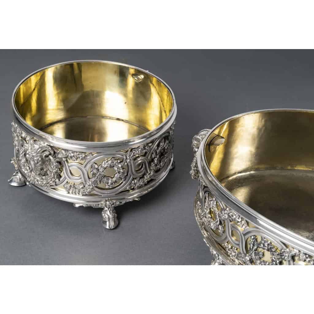 FROMENT-MEURICE Important Centre de Table argent massif en trois parties. XIXe 17