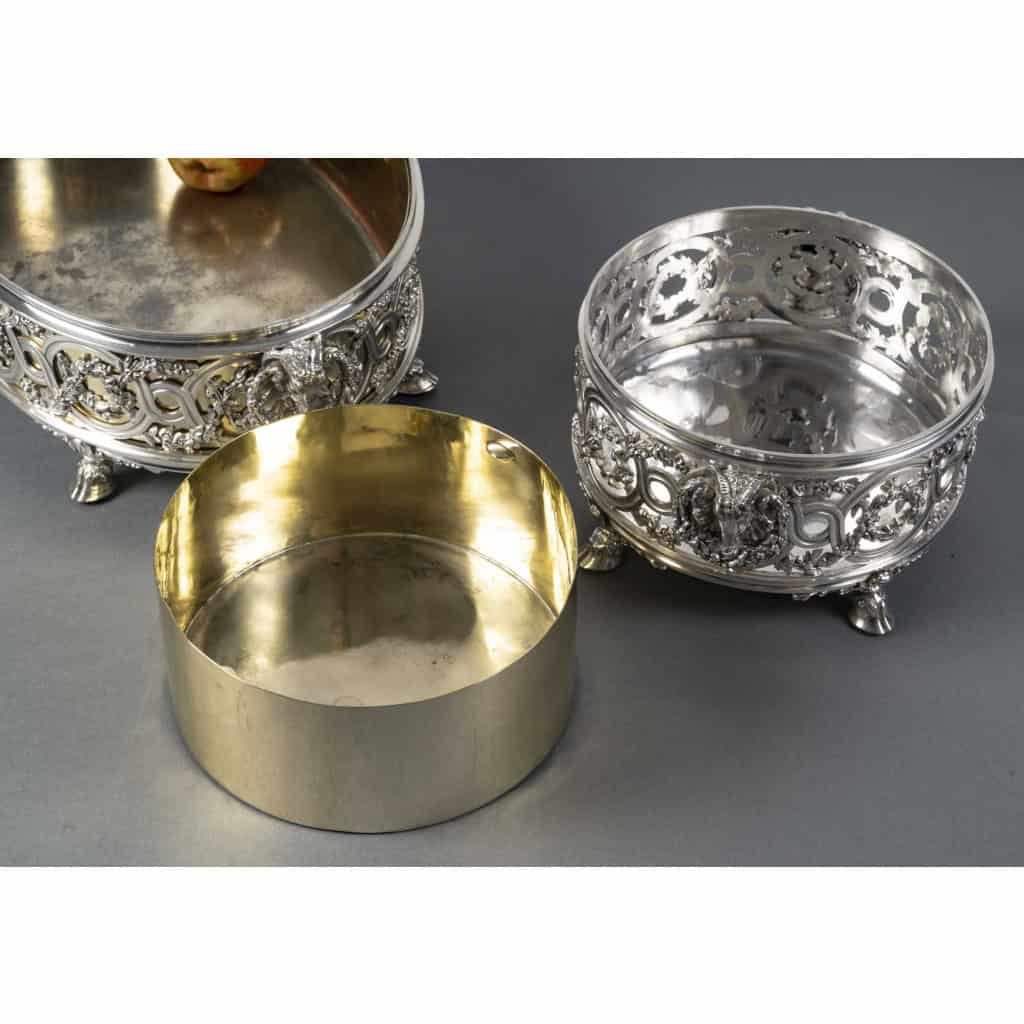 FROMENT-MEURICE Important Centre de Table argent massif en trois parties. XIXe 23