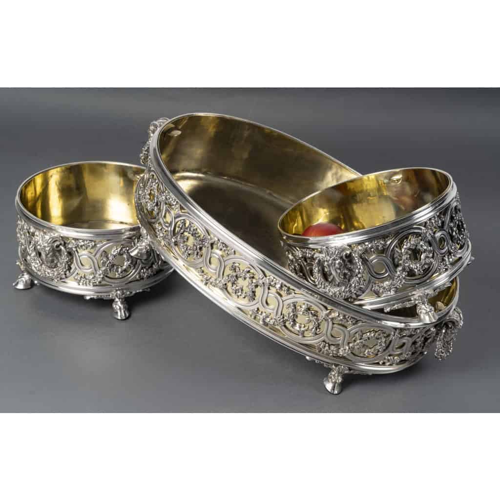 FROMENT-MEURICE Important Centre de Table argent massif en trois parties. XIXe 26