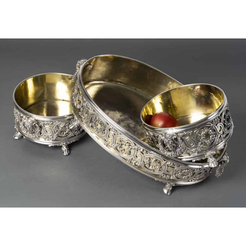 FROMENT-MEURICE Important Centre de Table argent massif en trois parties. XIXe 27