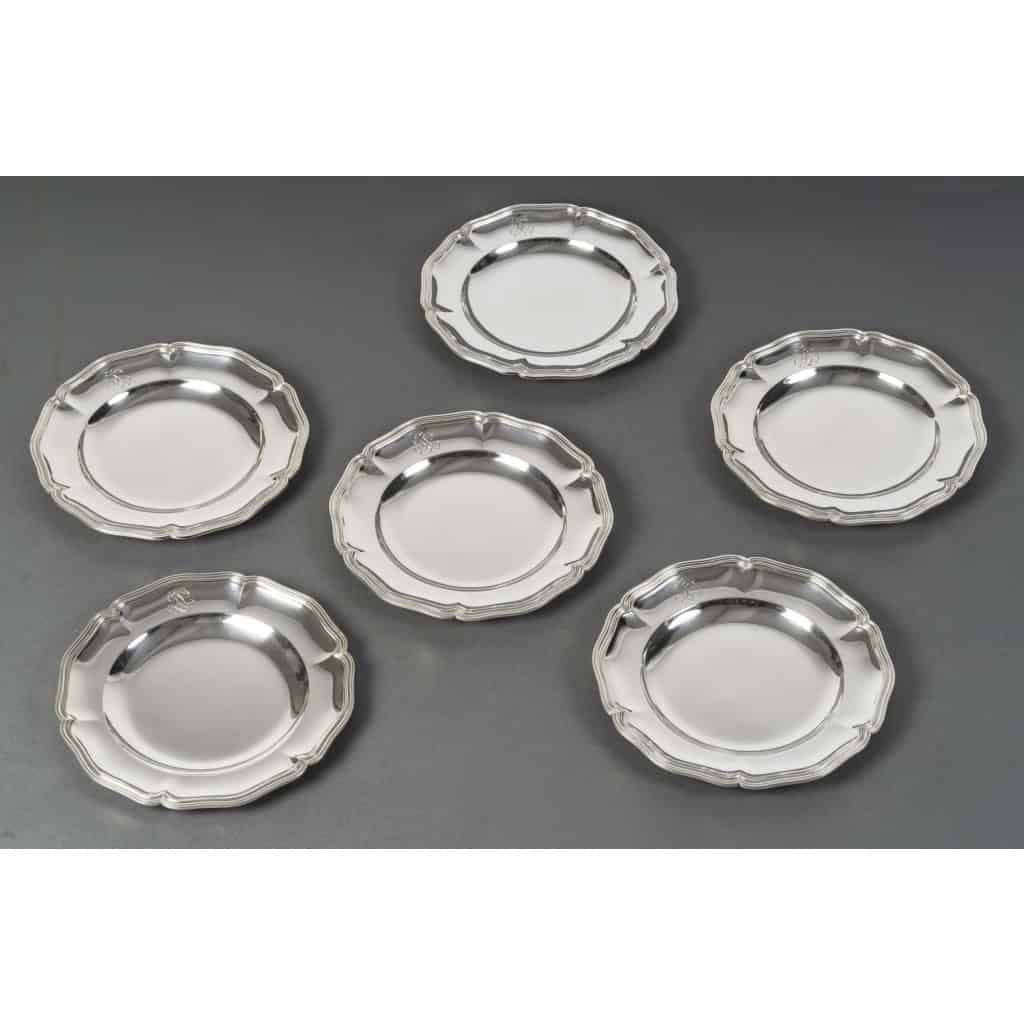 CARDEILHAC 12 solid silver plates 3th century XNUMX
