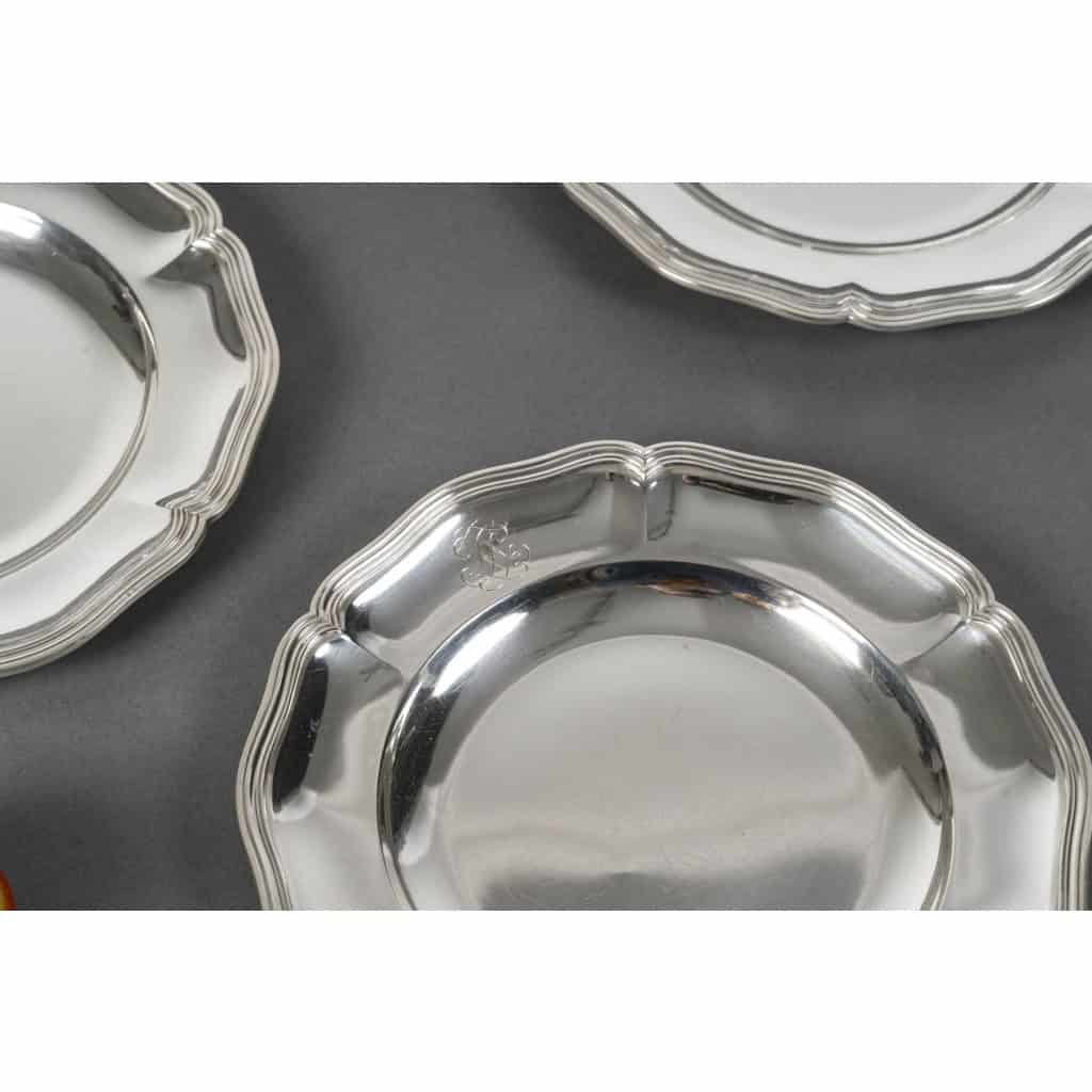 CARDEILHAC 12 solid silver plates 10th century XNUMX
