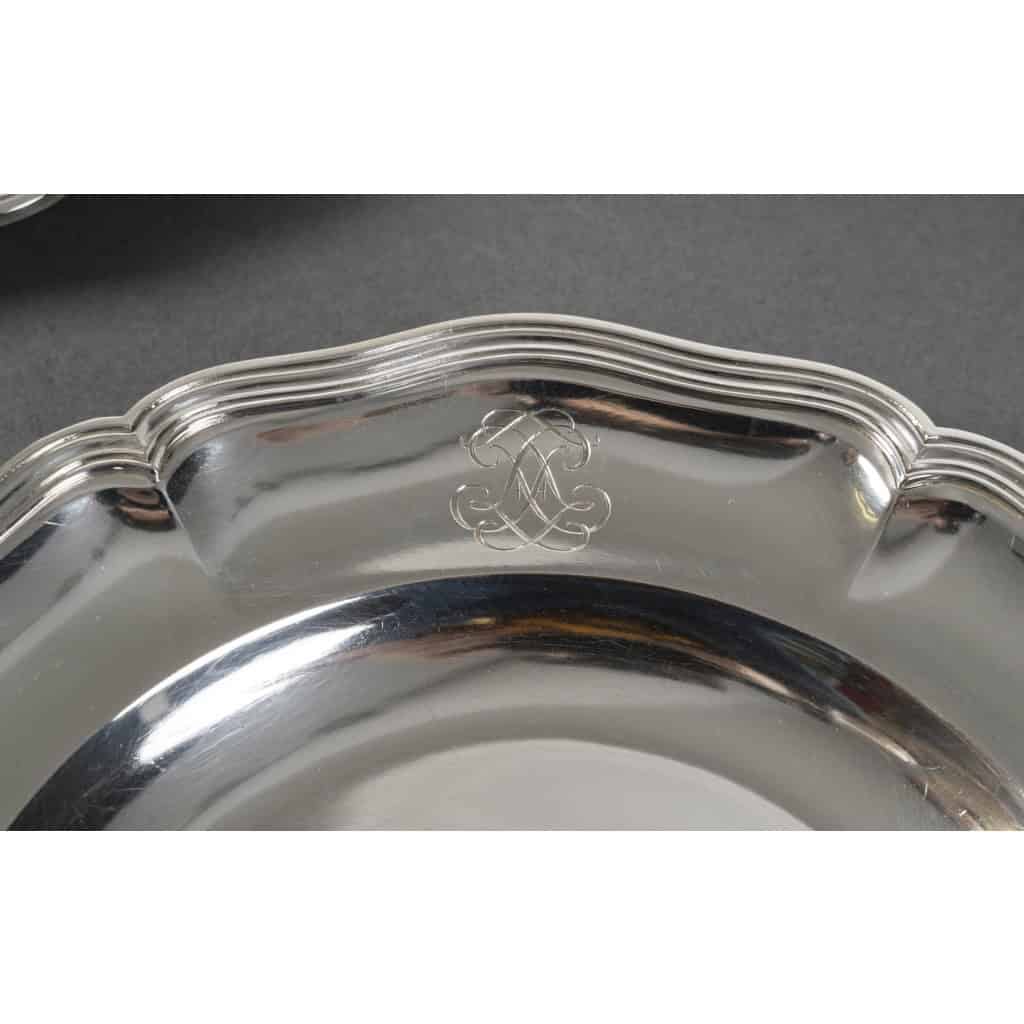 CARDEILHAC 12 solid silver plates 14th century XNUMX
