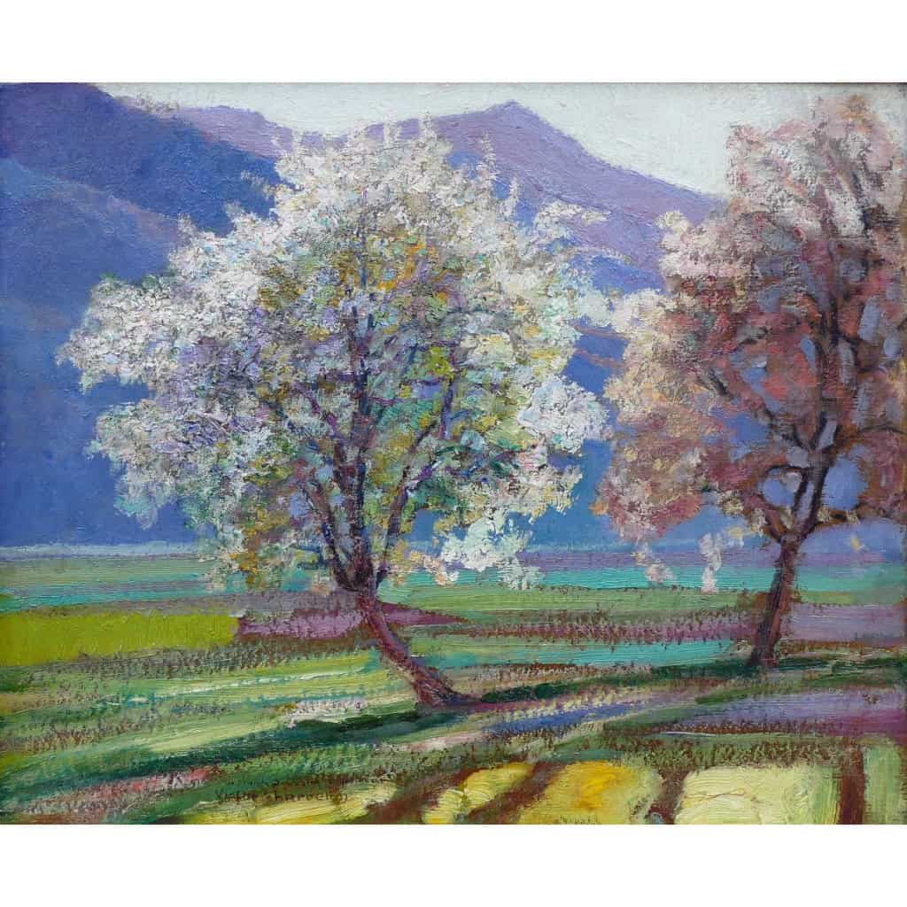 CHARRETON Victor Post-Impressionist Painting Early 6th Century Sunny Landscape Oil Painting Signed XNUMX