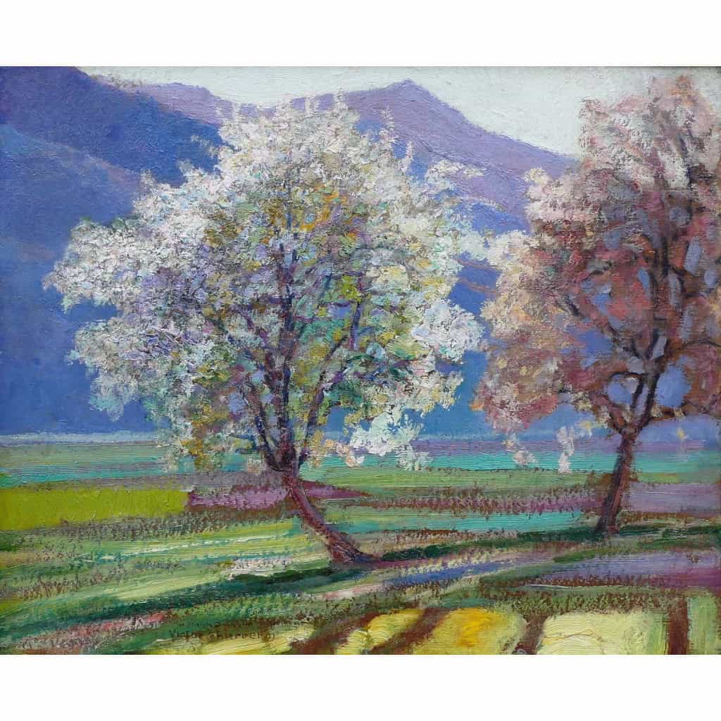 CHARRETON Victor Post-Impressionist Painting Early 4th Century Sunny Landscape Oil Painting Signed XNUMX