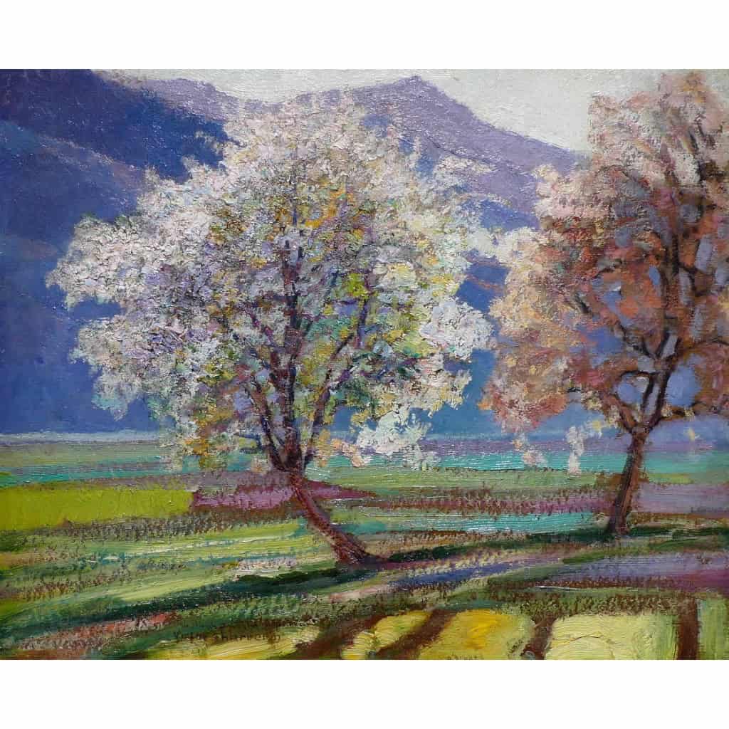 CHARRETON Victor Post-Impressionist Painting Early 8th Century Sunny Landscape Oil Painting Signed XNUMX