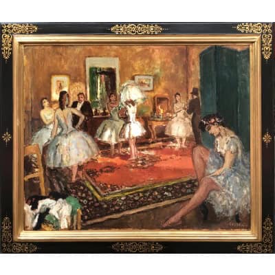 COSSON Marcel Peinture 20è siècle Paris La loge à l’Opéra Huile sur Toile Signée Certificat d’Authenticité