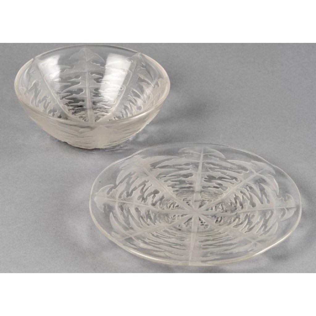 1921 René Lalique – Dandelion Service 10 Plates 10 Bowls White Glass 6