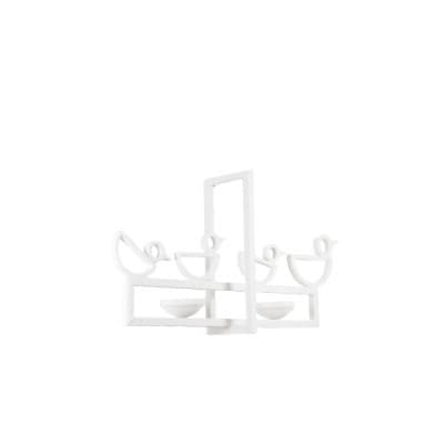 Lustre en plâtre de forme rectangulaire à décor d’oiseaux.LS62652409P