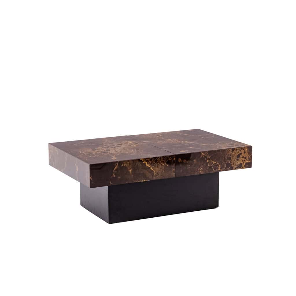 Coffee table forming a bar with sliding top. 1970s. LS6284459A 3