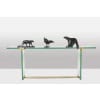 Peter Ghyczy. Console en verre et laiton doré. Années 1970. LS61102051G 24