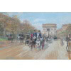STEIN Georges Paris Animation Avenue Foch Vers l’Arc De Triomphe Aquarelle Signée Certificat d’authenticité 14
