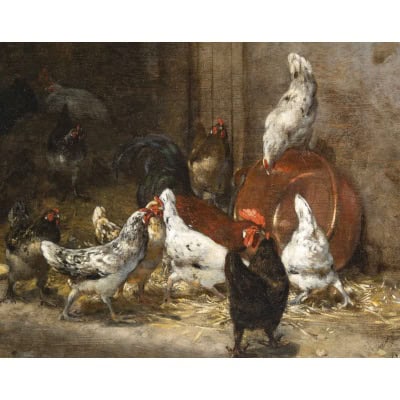 Philibert Léon COUTURIER (1823 -1901) « Le poulailler »