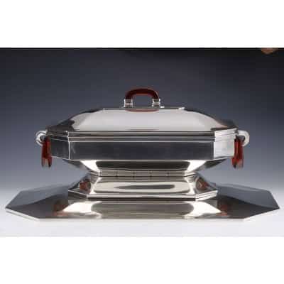 Orfèvre Auguste LEROY – Centre de table en argent massif circa 1930