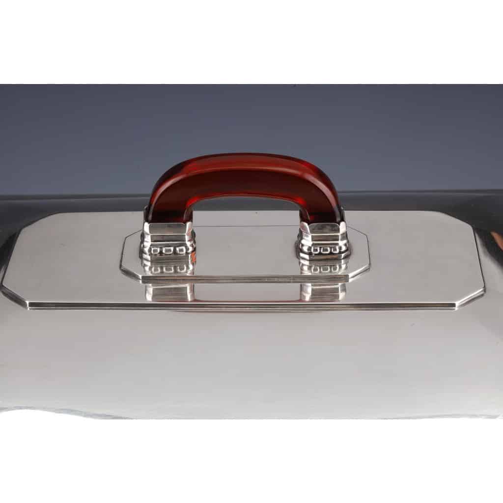 Orfèvre Auguste LEROY – Centre de table en argent massif circa 1930 7