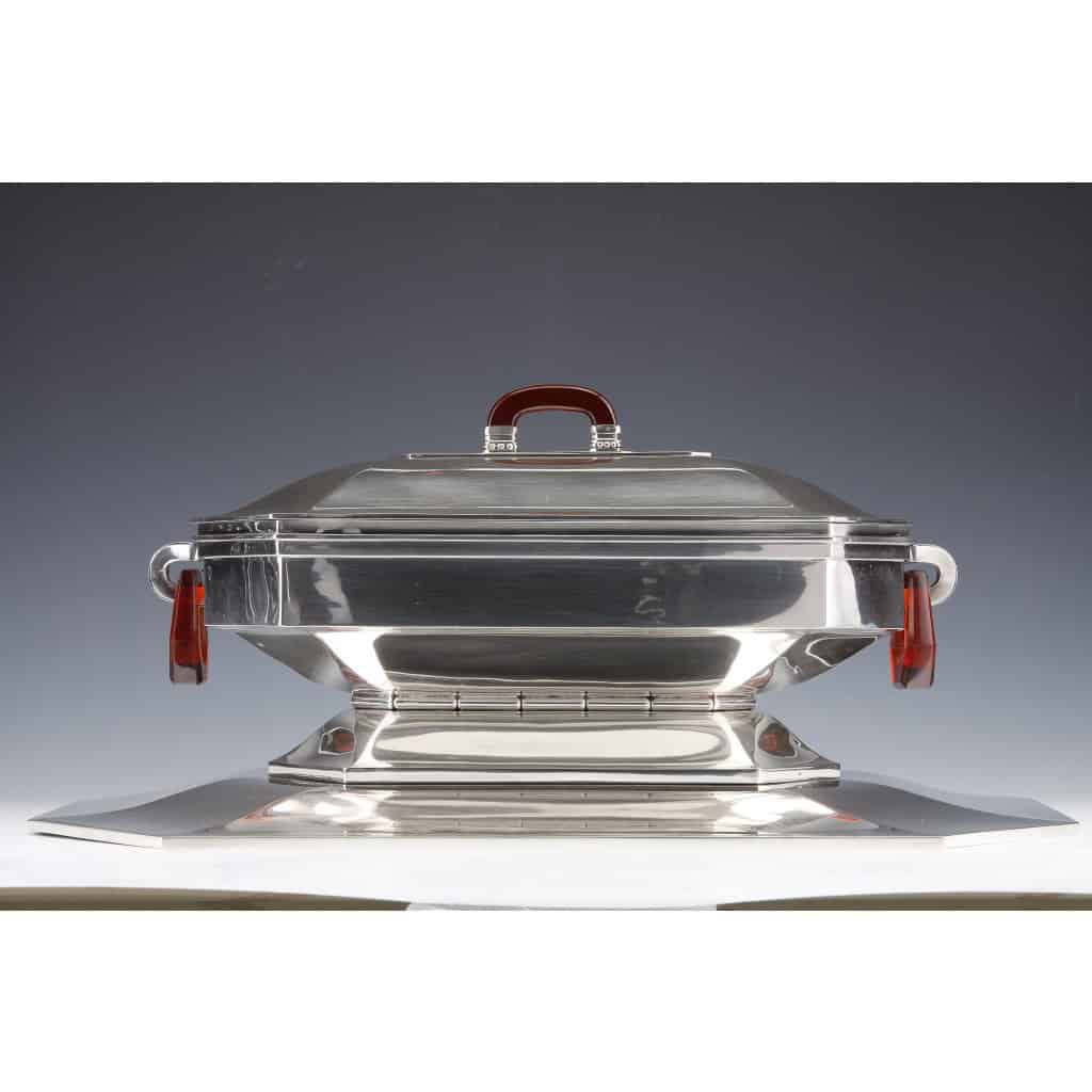 Orfèvre Auguste LEROY – Centre de table en argent massif circa 1930 9