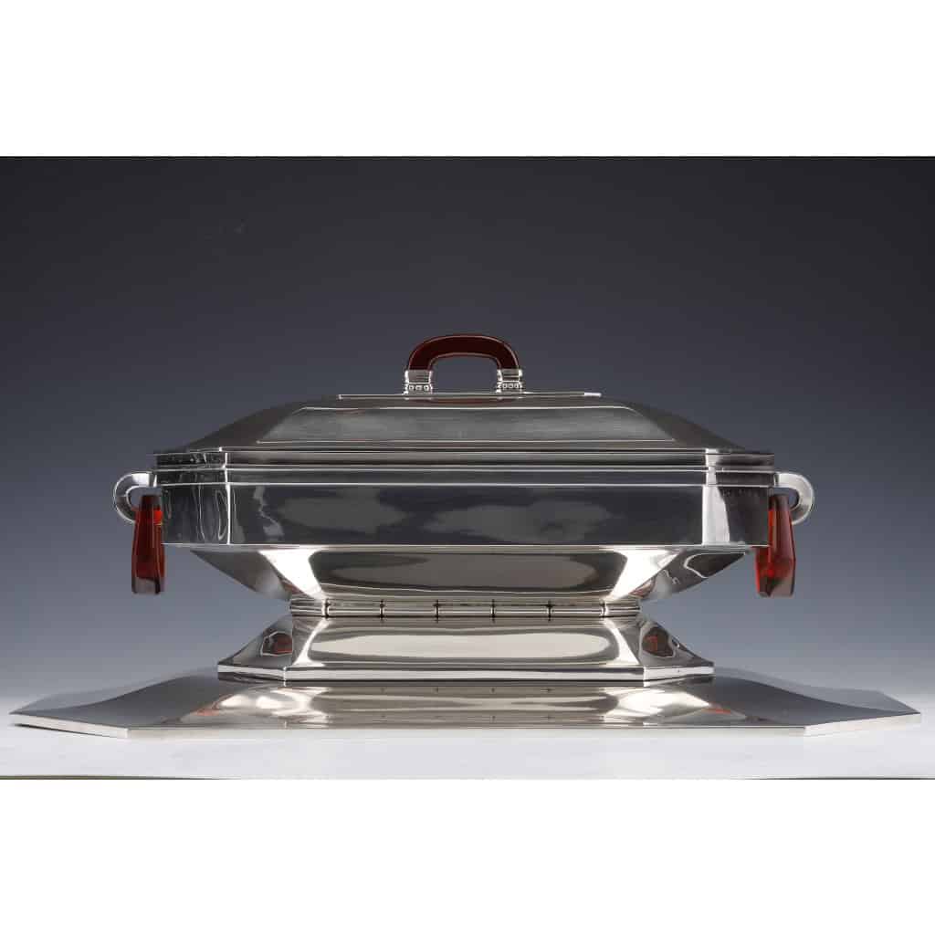 Orfèvre Auguste LEROY – Centre de table en argent massif circa 1930 10