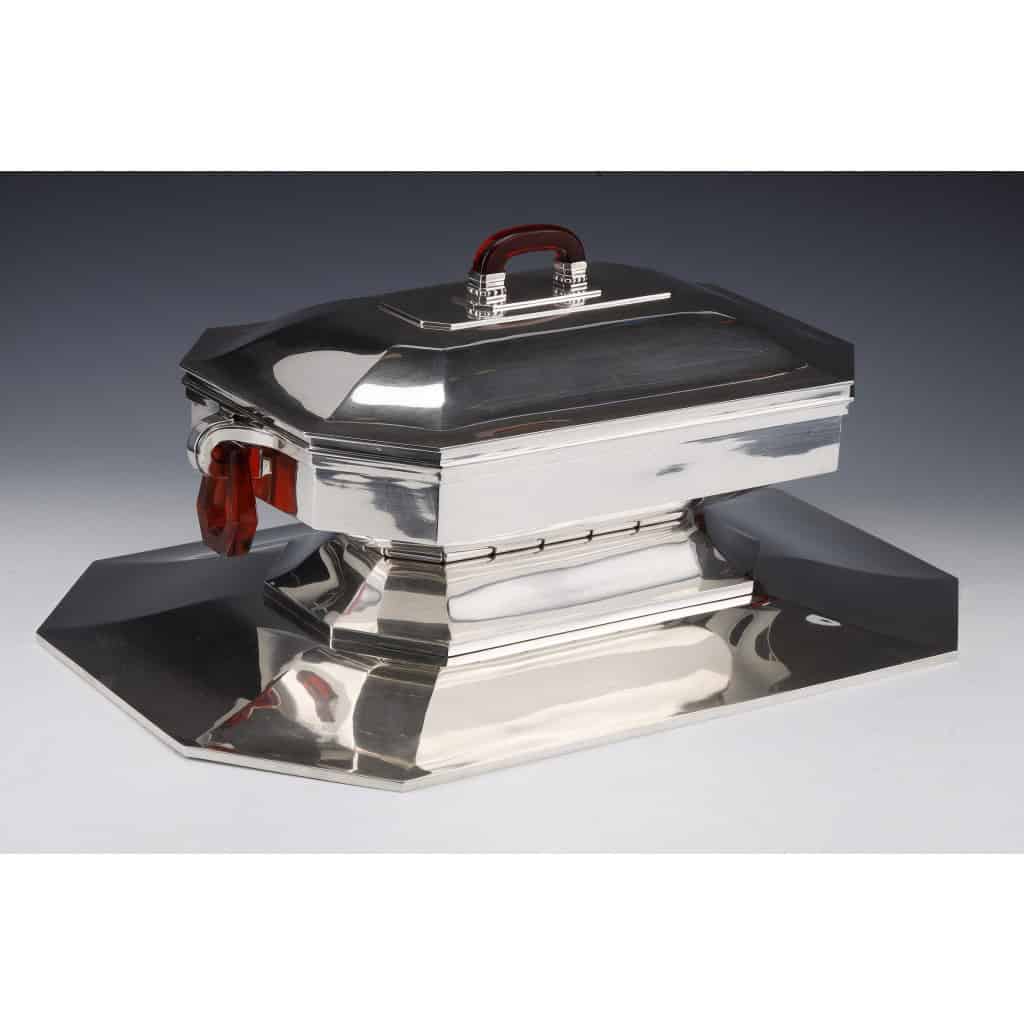 Orfèvre Auguste LEROY – Centre de table en argent massif circa 1930 15