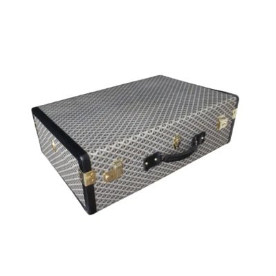 Valise ou malle Goyard en toile à chevrons de 80 cm
