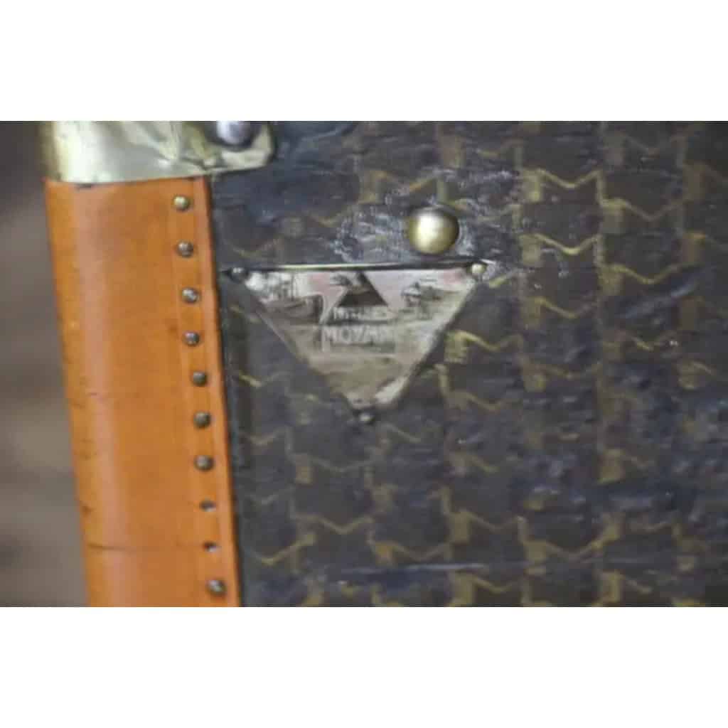 Malle Moynat des années 1930, avec motif M, Malle de voyage Moynat de 90 cm, Malle Moynat 12