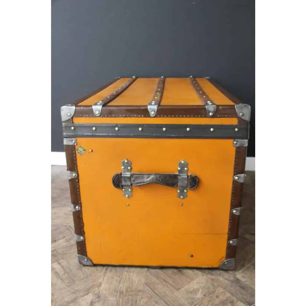 Moynat trunk in orange canvas 12
