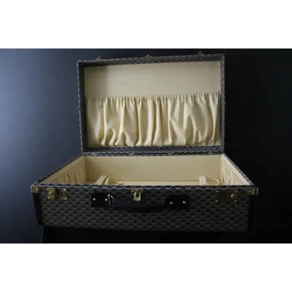 Valise ou malle Goyard en toile à chevrons de 80 cm 12