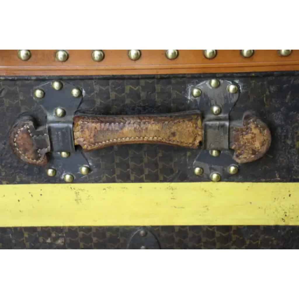 Malle Moynat des années 1930, avec motif M, Malle de voyage Moynat de 90 cm, Malle Moynat 13