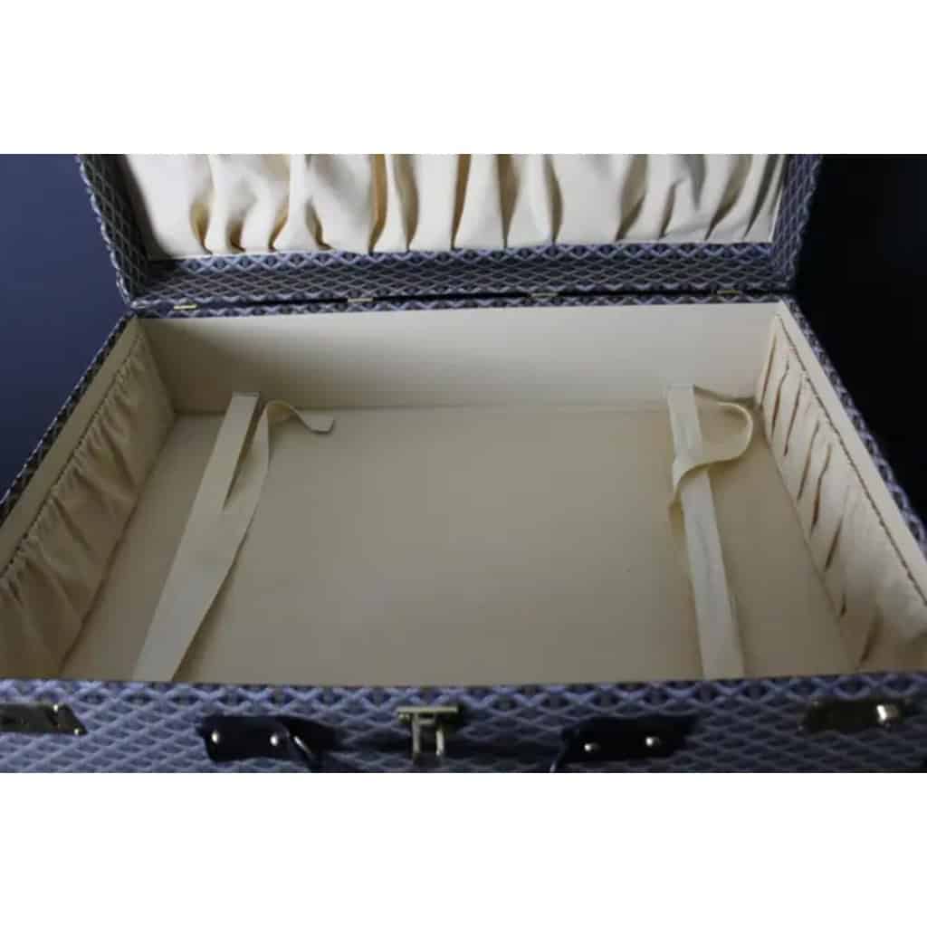 Valise ou malle Goyard en toile à chevrons de 80 cm 13