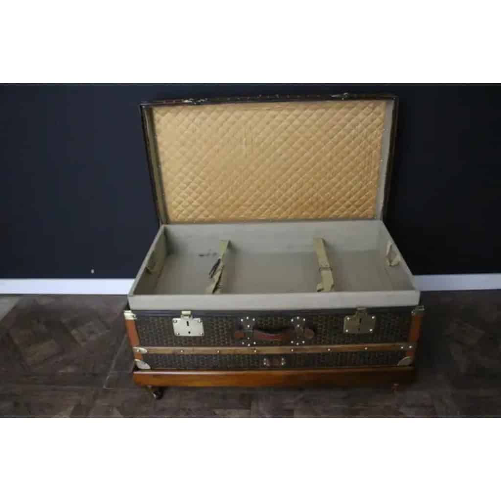 Malle Moynat des années 1930, avec motif M, Malle de voyage Moynat de 90 cm, Malle Moynat 14