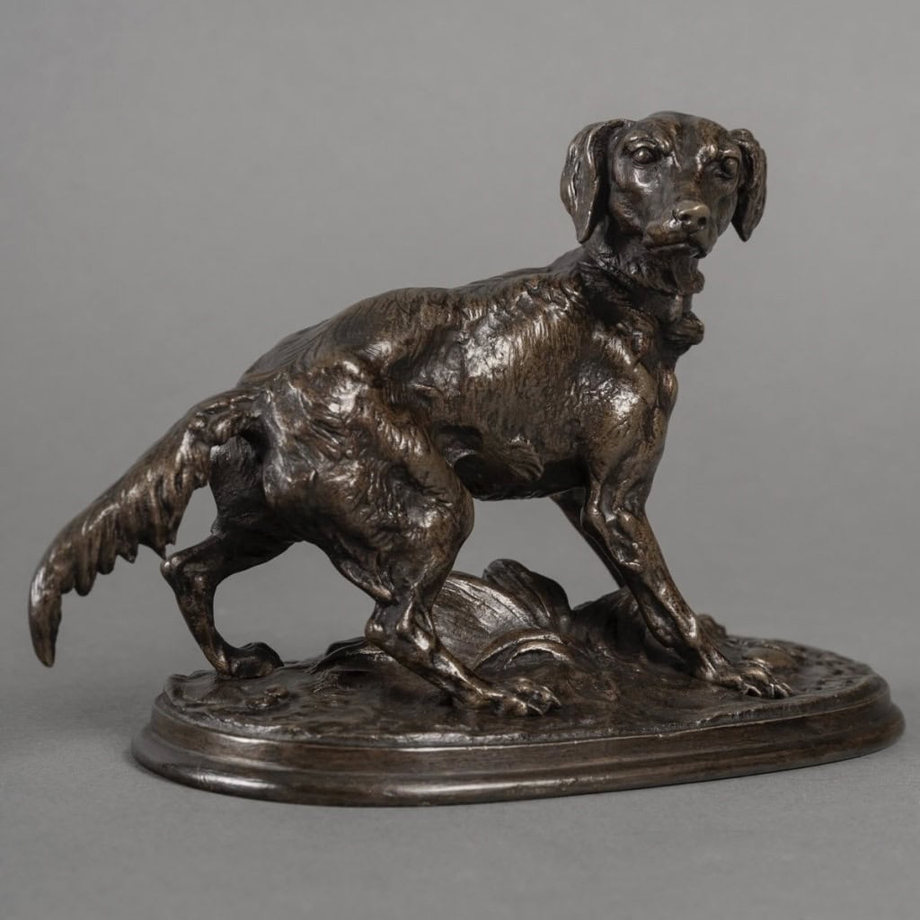 Sculpture – Chienne Épagneul (Diane) , Pierre – Jules Mêne (1810-1879) – Bronze 4