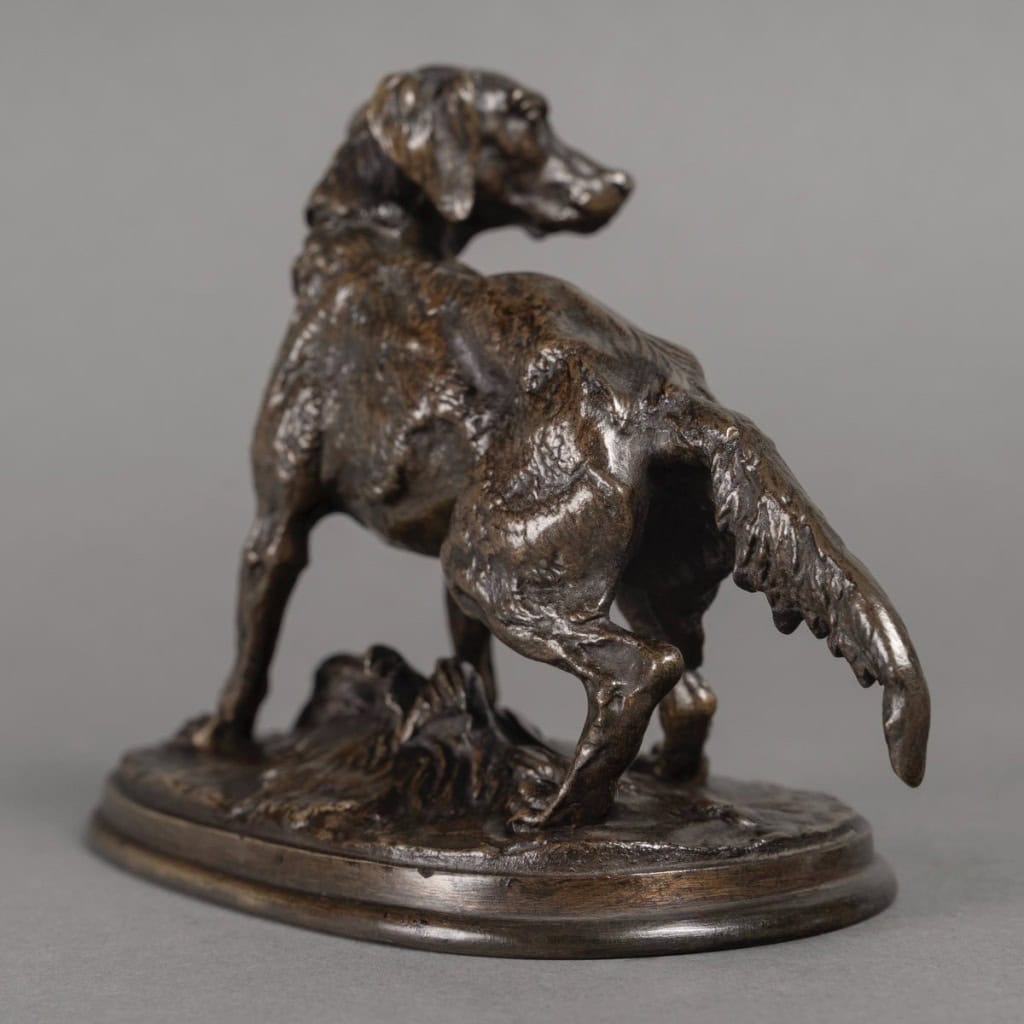 Sculpture – Chienne Épagneul (Diane) , Pierre – Jules Mêne (1810-1879) – Bronze 6