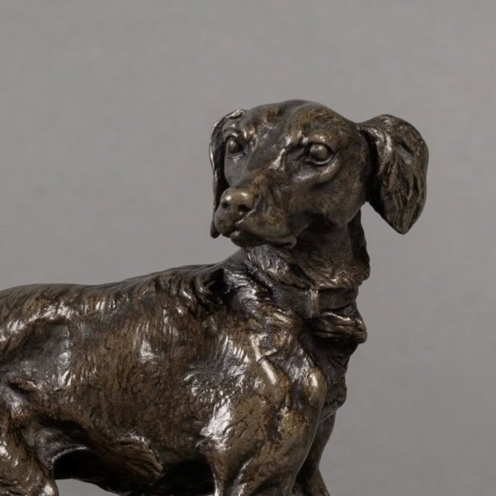Sculpture – Chienne Épagneul (Diane) , Pierre – Jules Mêne (1810-1879) – Bronze 5