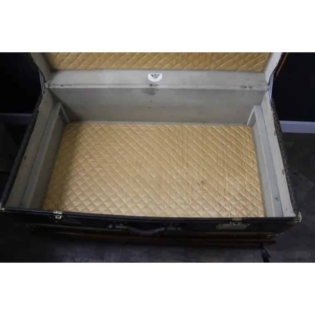 Malle Moynat des années 1930, avec motif M, Malle de voyage Moynat de 90 cm, Malle Moynat 17