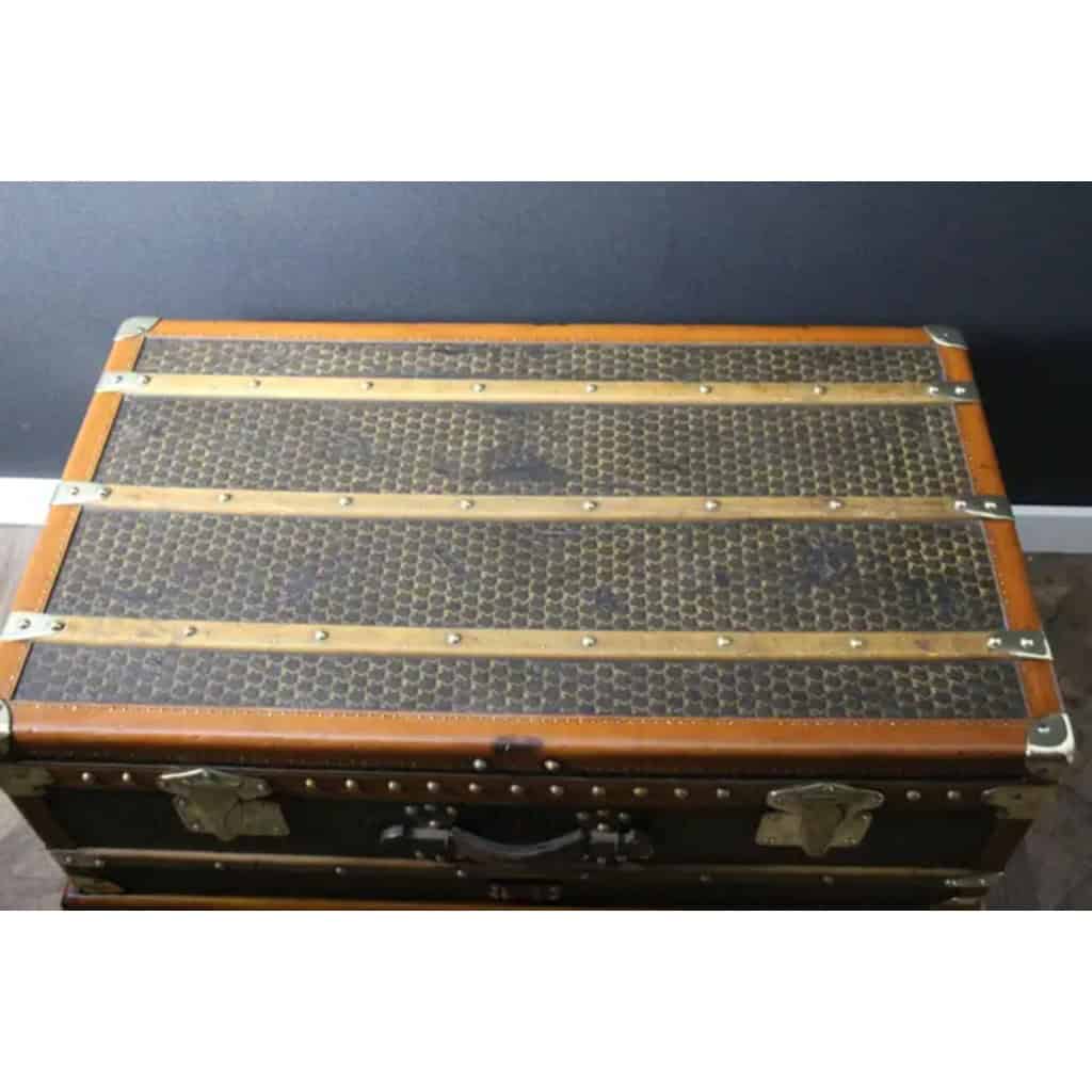 Malle Moynat des années 1930, avec motif M, Malle de voyage Moynat de 90 cm, Malle Moynat 18