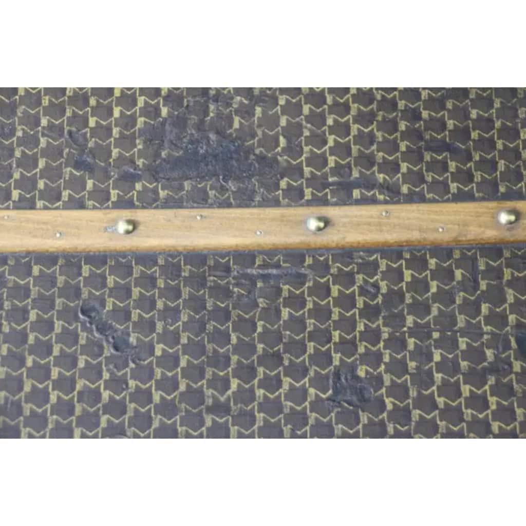 Malle Moynat des années 1930, avec motif M, Malle de voyage Moynat de 90 cm, Malle Moynat 19