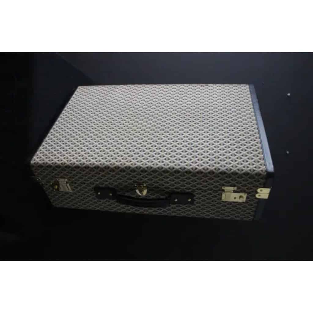 Valise ou malle Goyard en toile à chevrons de 80 cm 20