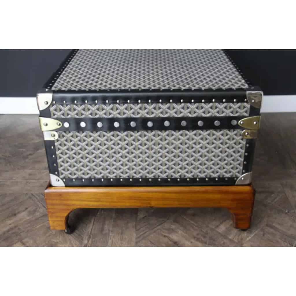 Malle Goyard en toile à chevrons tissée 86 cm 20