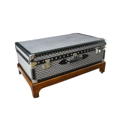 Malle Goyard en toile à chevrons tissée 86 cm