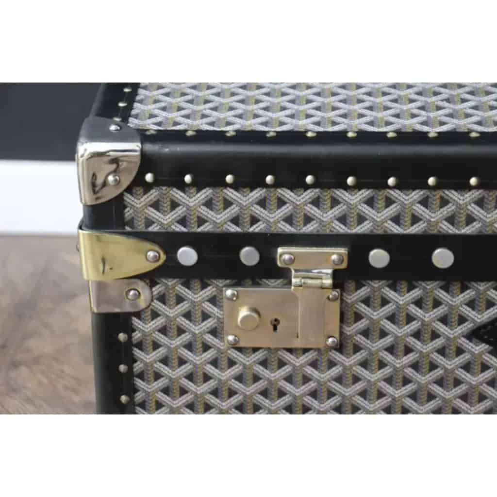 Malle Goyard en toile à chevrons tissée 86 cm 5