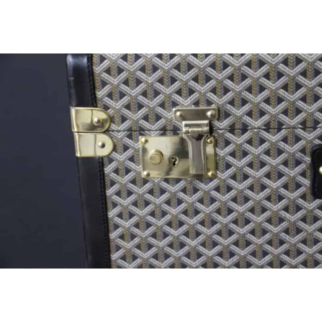 Valise ou malle Goyard en toile à chevrons de 80 cm 5