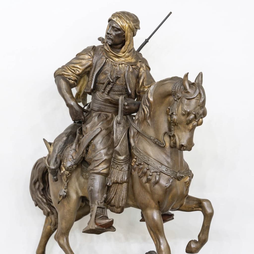 Cavalier Arabe En Retour De Chasse , Alfred Barye (1839-1882) Et Émile Guillemin (1841-1907) 9
