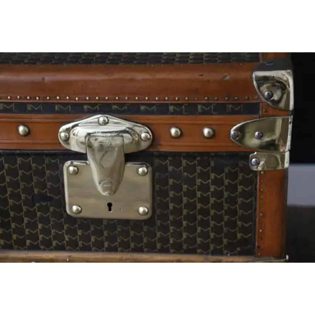 Malle Moynat des années 1930, avec motif M, Malle de voyage Moynat de 90 cm, Malle Moynat 6